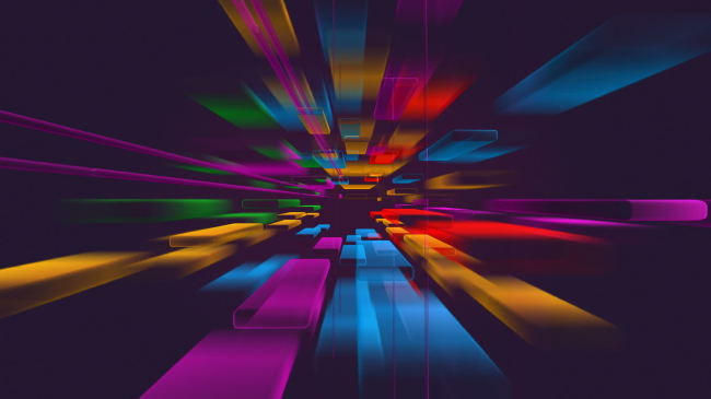 彩色方块立体旋转高清视频背景素材模板下载(