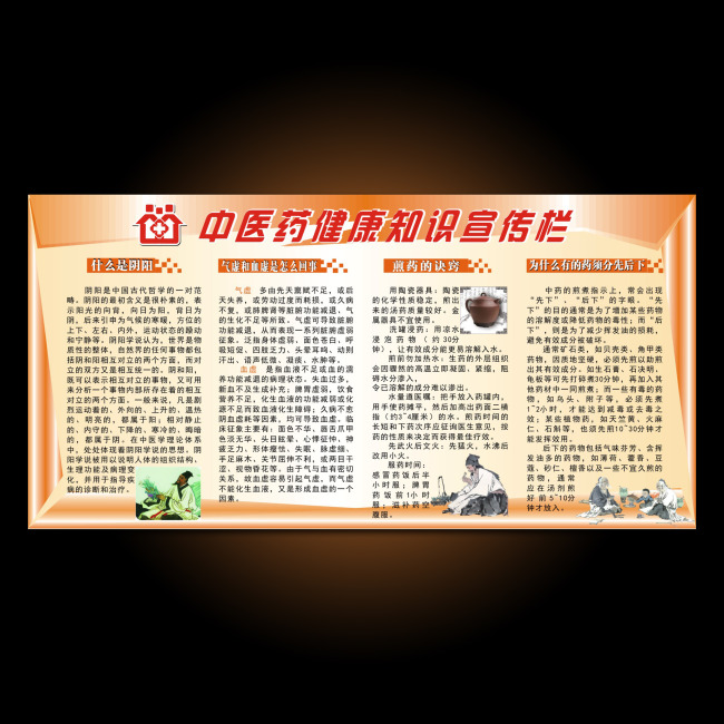 中医药健康知识宣传栏模板下载(图片编号:110