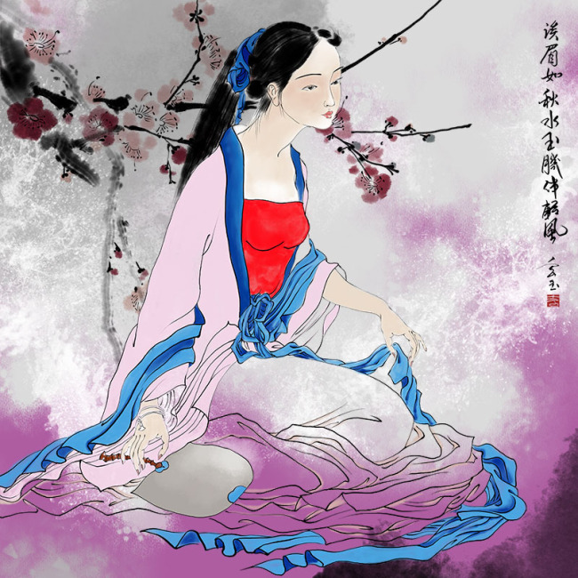 中国风的手绘美女画中国风的素描美女画手绘中国风 ...