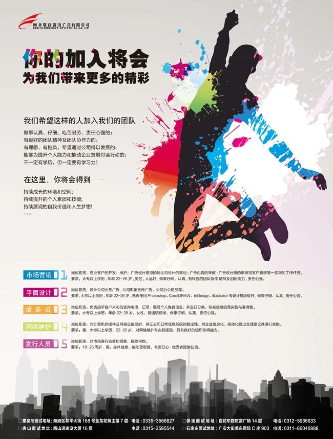 平面广告设计公司招聘海报模板PSD分层模板