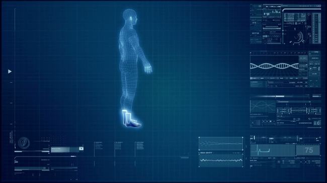 高科技人体扫描屏幕界面视频素材模板下载(图
