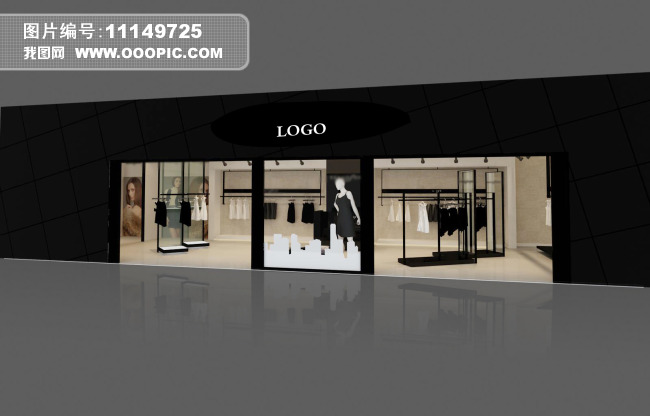 大品牌服装专卖店3D模型模板下载(图片编号:1
