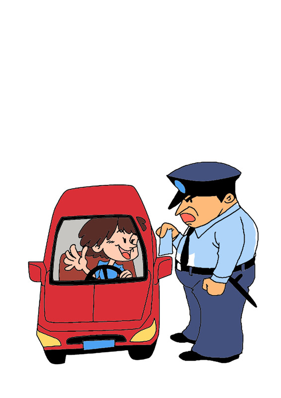 白底场景漫画插画素材遵守交通规则人物对话模