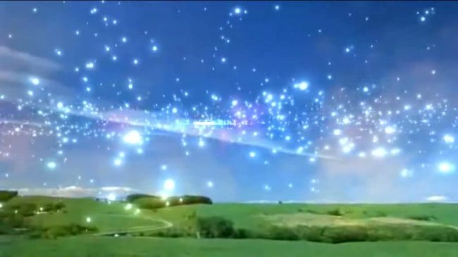 晚会led背景草原美景+粒子