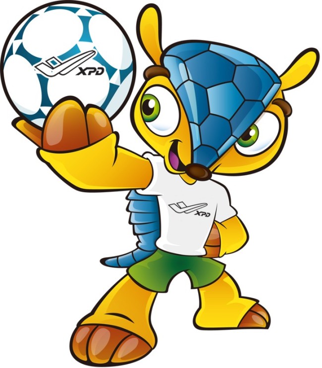 2014年巴西世界杯足球赛吉祥物犰狳模板下载