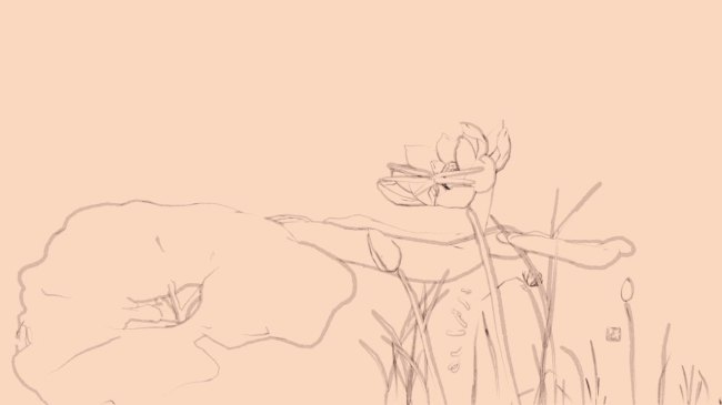 水墨线条荷花动态素材模板下载(图片编号:112