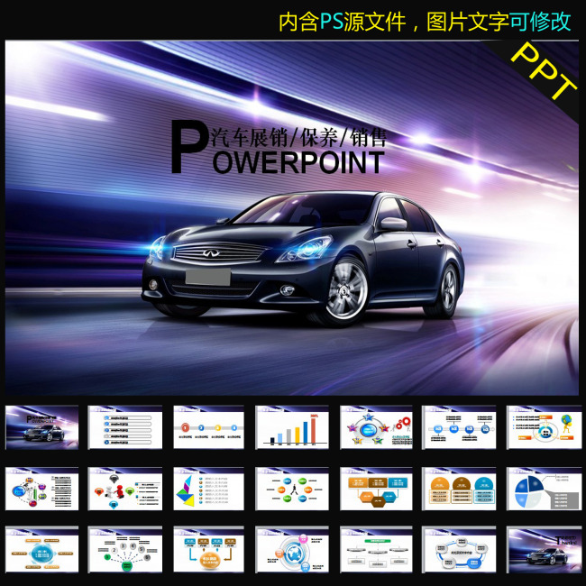 动态汽车销售维修售后服务会议PPT模板模板下
