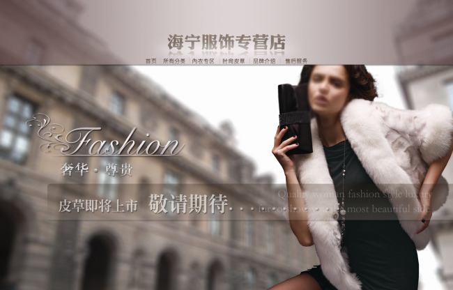 淘宝网店<em>女士皮革外套</em>宣传海报模板设计模板下