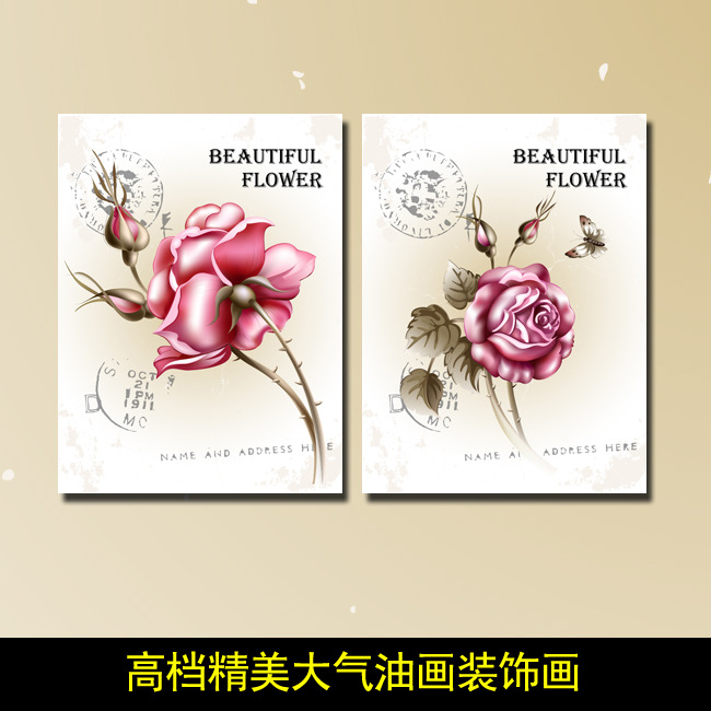 【本作品下载内容为:"欧式花卉无框油画装饰画"模板,其他内容仅为参考,如需印刷成实物请先认真校稿,避免造成不必要的经济损失。】 【注意】作品授权不包含作品中使用到的字体和摄影图,下载作品后请自行替换。 【声明】未经权利人许可,任何人不得随意使用本网站的原创作品(含预览图),否则将按照我国著作权法的相关规定被要求承担最高达50万元人民币的赔偿责任。