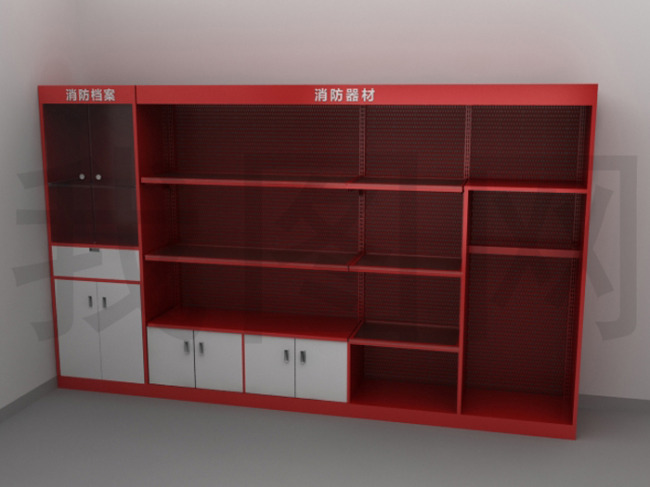 3D消防器材陈列架模型设计模板下载(图片编号