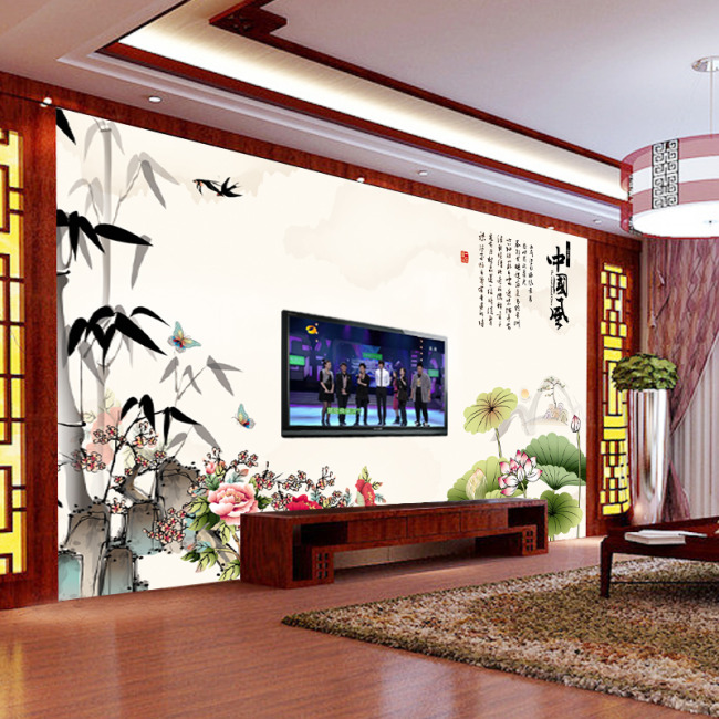 古典中国风电视背景墙装修效果图设计模板下载