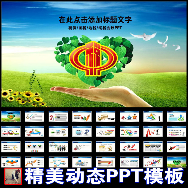 税务国税财税政府工作报告动画幻灯片PPT模板