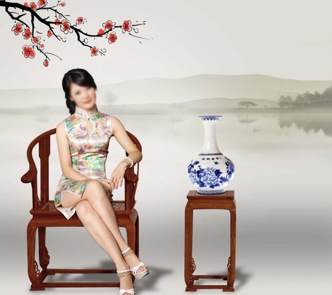中式 <em>旗袍美女</em>图片模板<em>下载</em>(图片编号:113667