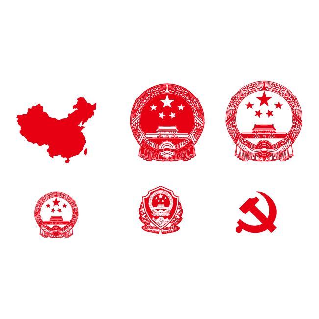 中国 地图 国徽 党徽模板下载(图片编号:11369