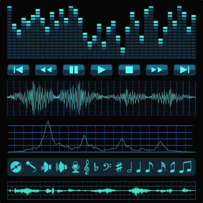 音乐播放器常用矢量素材模板下载(图片编号:1