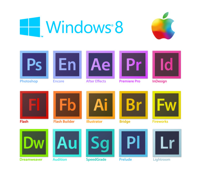 win8 Adobe系列软件logo图标模板下载(图片编
