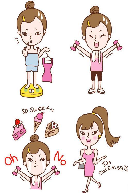 卡通<em>女孩减肥</em>插画图片模板下载(图片编号:113