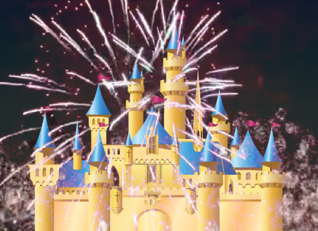 flash迪士尼之夜城堡新年烟花效果之二模板下载