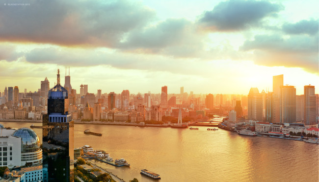 绚丽的色彩显得此时的香港特别美模板下载(图
