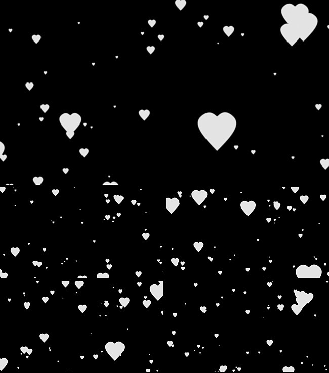 黑白爱心飘动素描温馨抒情LED视频素材模板下