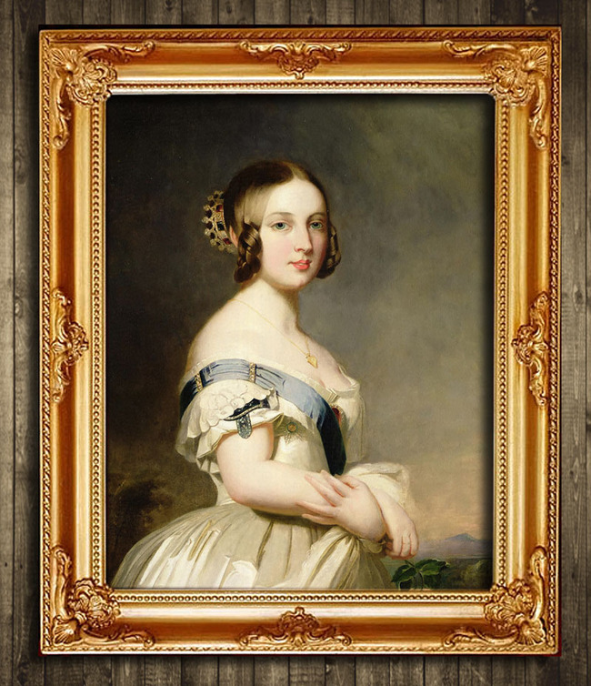 一个贵妇欧洲古典主义人物油画模板下载(图片