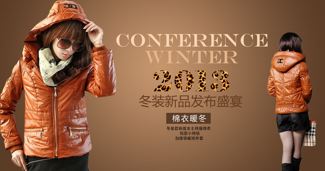<em>淘宝女装棉衣</em>促销海报模板下载(图片编号:114