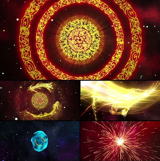  春晚龙凤呈祥 LED背景素材互动视频模板下载(