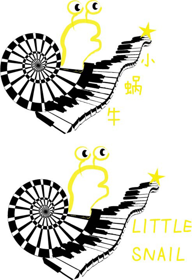 儿童音乐教育卡通图案蜗牛模板下载(图片编号