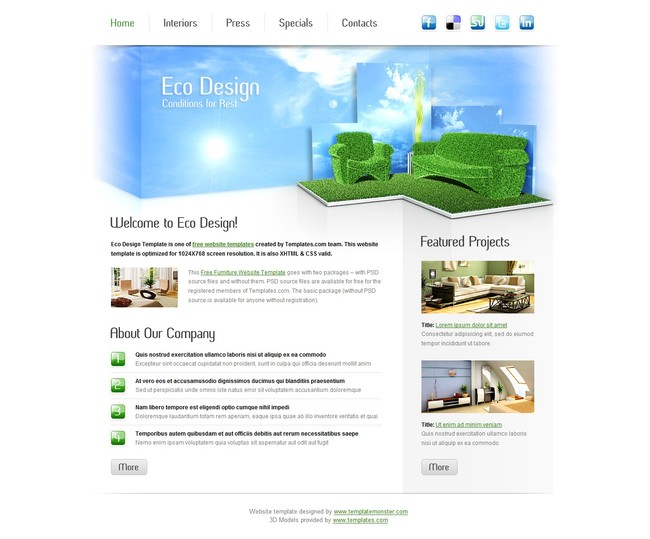 环保家具网站模版,html5静态页面模板下载(图片