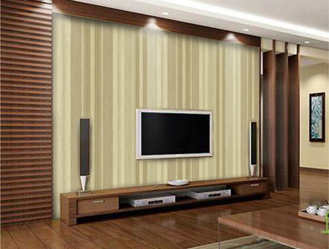 驼色线条简约木质电视背景墙模板下载(图片编