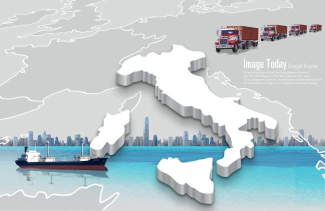 意大利地图和轮船卡车模板下载(图片编号:115