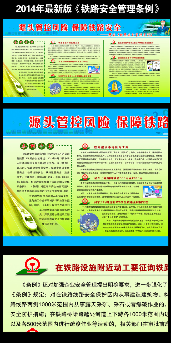 铁路安全管理条例宣传展板模板下载(图片编号
