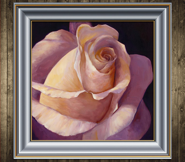 风格/粉玫瑰写实风格花卉油画