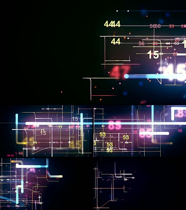 穿梭着的发光线条视频模板下载(图片编号:115
