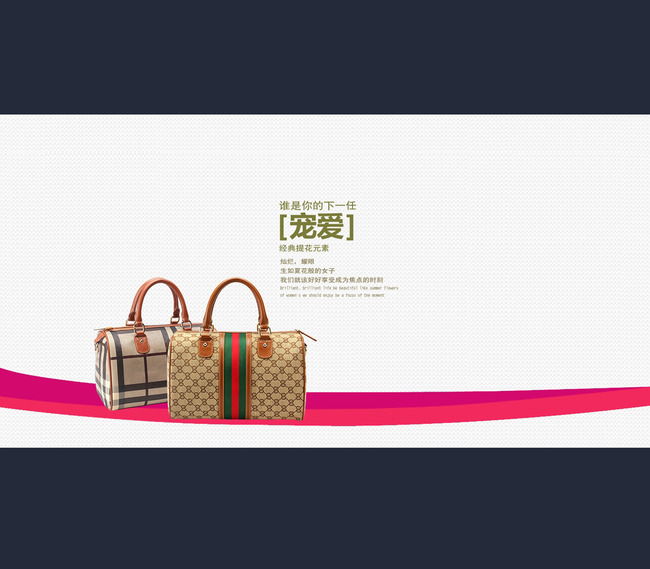 <em>淘宝</em>店铺<em>女士包包</em>海报装修模板设计模板下载(