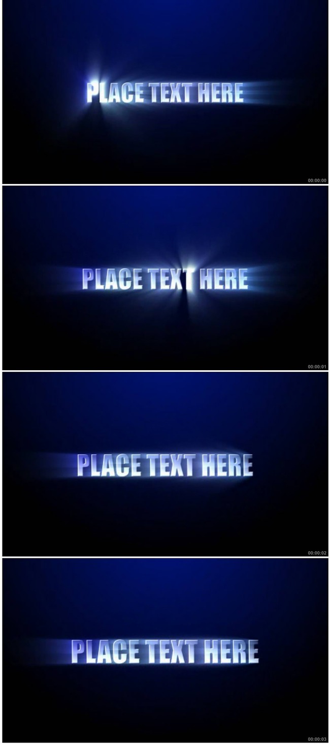 文字特效logo展示蓝色扫光效果AE模板模板下