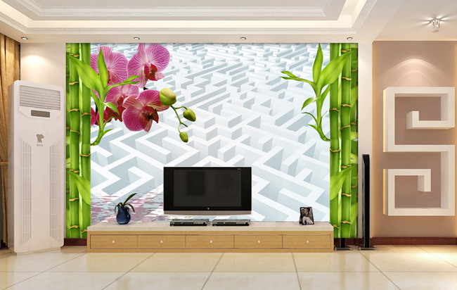 壁纸 背景墙/3D电视背景墙壁纸壁画竹子