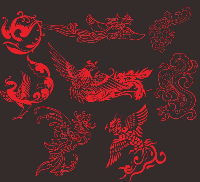 各种凤凰矢量图案