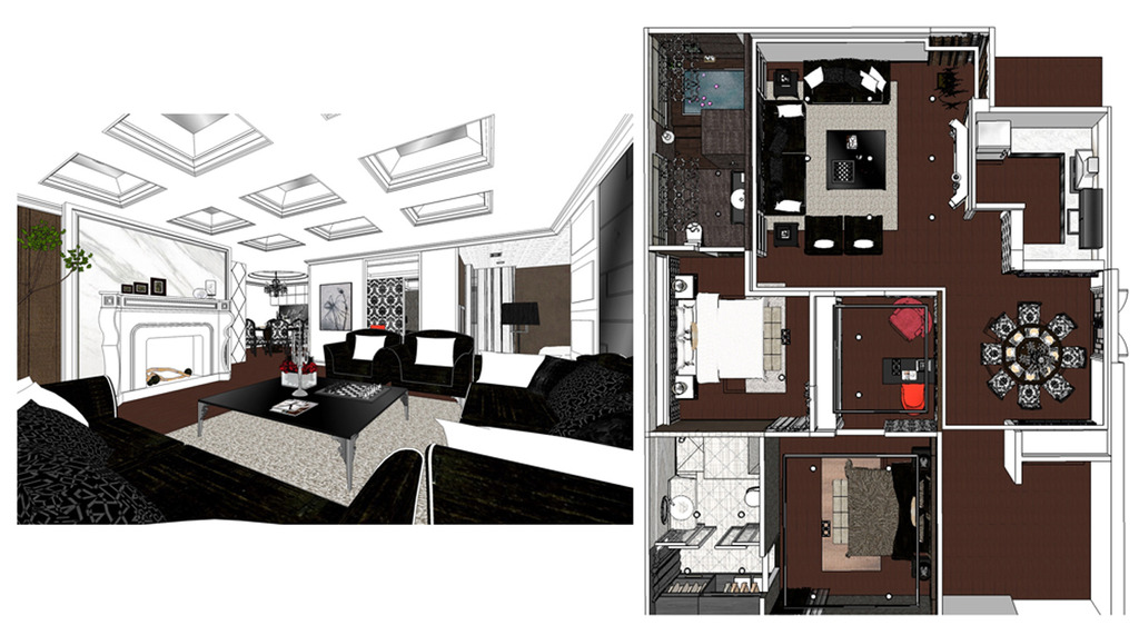 SketchUp83D模型室内设计模板下载(图片编号