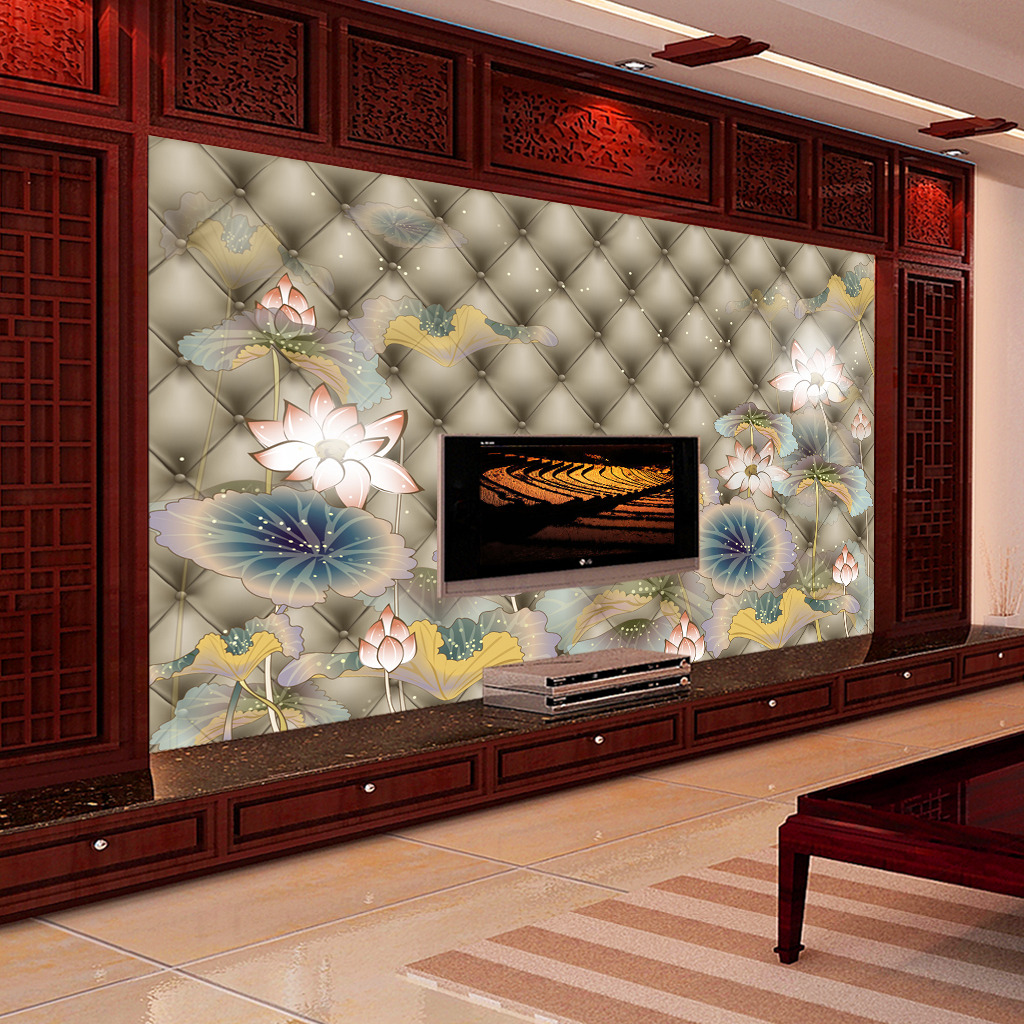 软包中式荷花池电视背景墙模板下载(图片编号:11647093)_背景墙_室内装饰|无框画|背景墙_我图网weili.ooopic.com