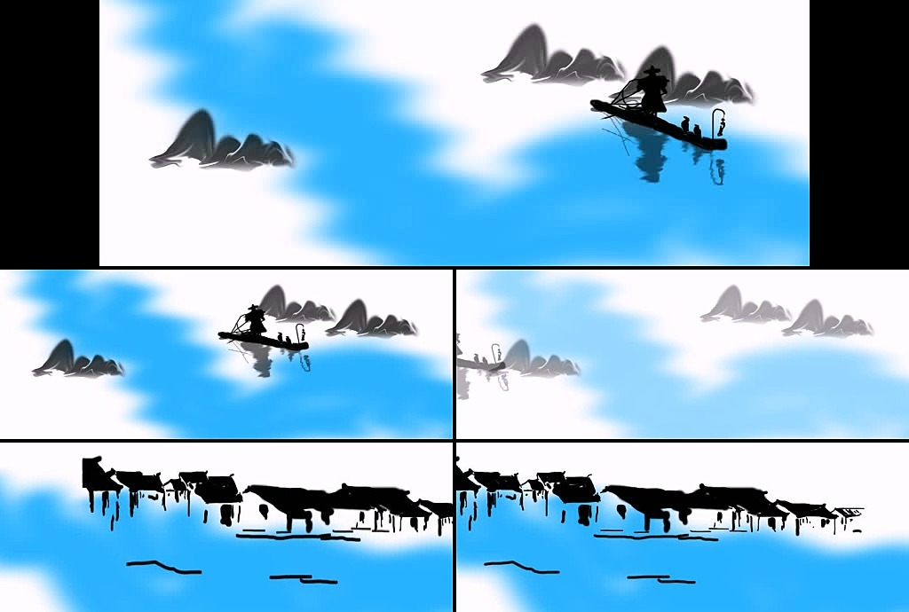 江南水乡水墨动态视频素材模板下载(图片编号