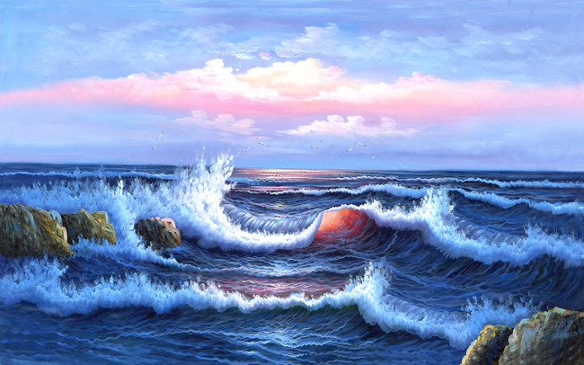 蔚蓝大海时尚电视背景墙模板下载(图片编号:1