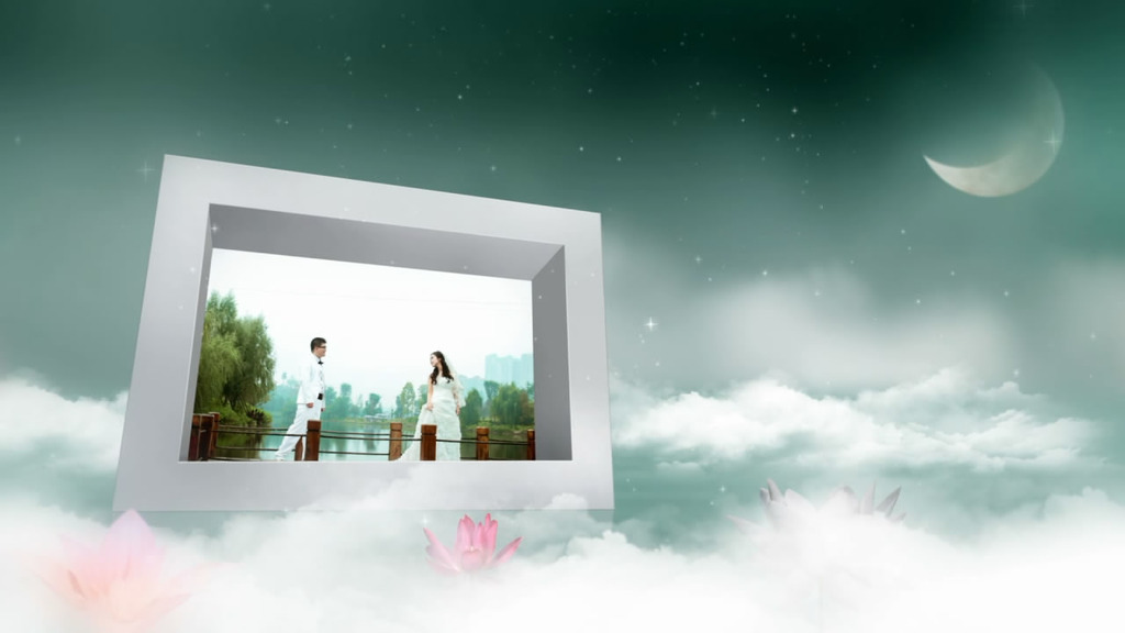 婚礼婚庆电子相册月亮云朵模板下载(图片编号