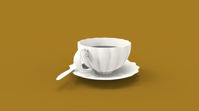 3dm咖啡杯和勺子犀牛模型模板下载(图片编号