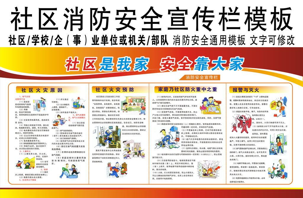 社区消防安全宣传模板下载(图片编号:1185293