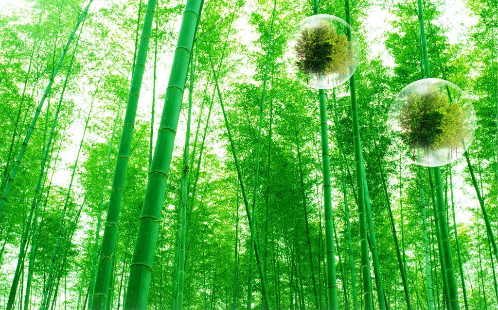 翠竹绿色电视背景墙模板下载(图片编号:11870