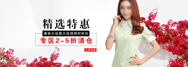 淘宝天猫<em>春季女装</em>连衣裙<em>清仓</em>促销海报模板模板