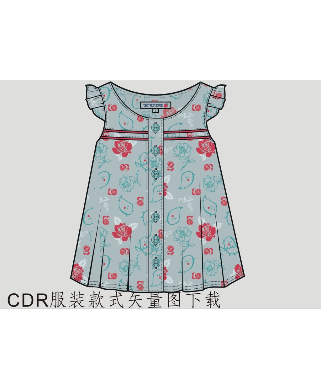 童装CDR矢量款式图下载图片下载模板下载(图