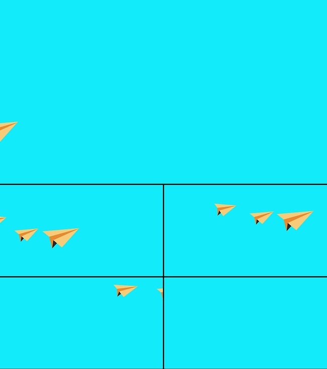 纸飞机飞翔视频素材(带通道)模板下载(图片编号