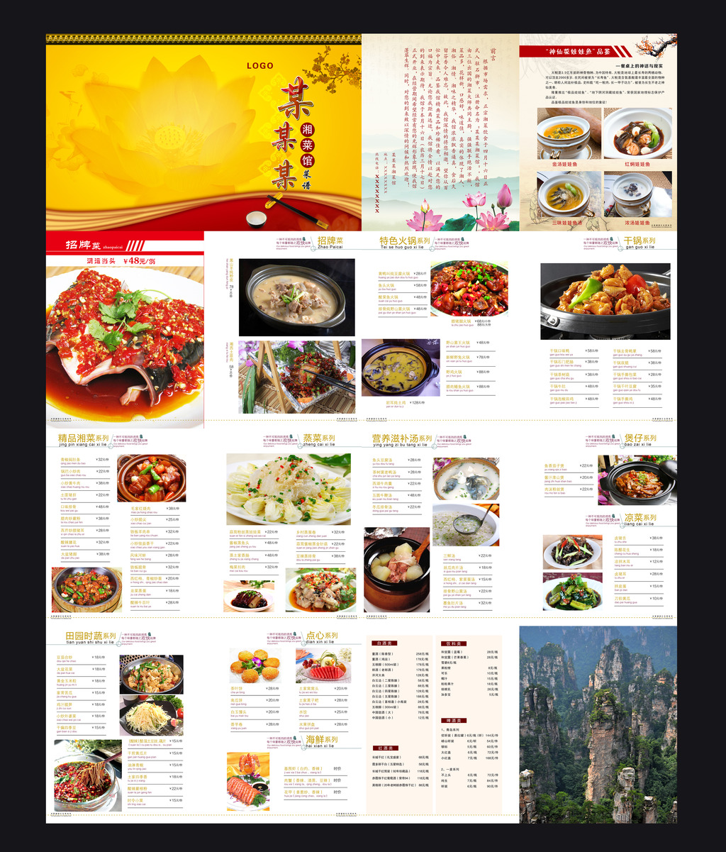 餐厅菜单 菜谱 中餐菜单 冷饮菜单 酒水菜单 菜谱画册 菜单画册 经典